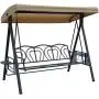 Kozyard Herbert 3 Person Outdoor Deluxe Patio Swing with Thick Comfortable Cushion, Waterproof Winter/Rain Cover (Beige)