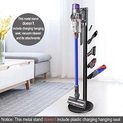 XIGOO Storage Stand Holder Compatible with Dyson V11 V10 V8 V7 V6 Cordless Vacuum Cleaners and Accessary, Floor Docking Station Metal Organizer Bracket with 5 Hooks, Black