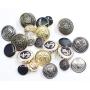 14 Pieces Metal Blazer Button Set - Naval Anchor Crest - for Blazer, Suits, Sport Coat, Uniform, Jacket (Antique Dark Silver)