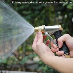 HOMY Garden Hose Nozzle, Heavy Duty Metal in Zinc Alloy Body with Full Brass Nozzle & ABS Plastic with Rubber Coating,4 Watering Patterns High Pressure-Best for Watering Plants,Car Washing,Pets Shower