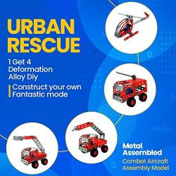 Sania Store - 4-in-1 Building Toy kit , DIY Metal Assembly City Rescue Series – A Building Toy Kit, DIY Construction Toys | Easy to Build and Safe to Play, Stem Toy, Educational Toy