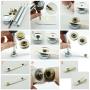 120 Sets 10mm Metal Snap Fasteners Press Stud Rounded Sewing Rivet Buttons Clothing Leather Craft DIY Poppers Black