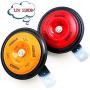 Viping Car Horn Car Electric Horn 118DB 12V Super Loud High Tone and Low Tone Metal Twin Horn Kit with Bracket Waterproof Air horn Electric Universal Horn 2pcs for Moto Truck Boat Car (Red and yellow)