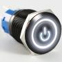 ESUPPORT Black 16mm 12V 3A Power Symbol Angel Eye Halo Car White LED Light Metal Push Button Toggle Switch Socket Plug Wire