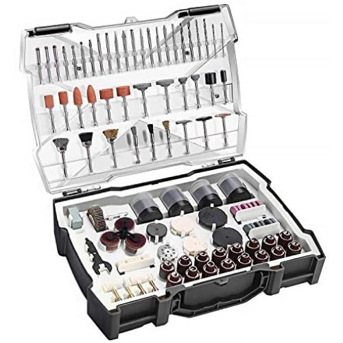 TACKLIFE Rotary Tool Accessories Kit 361 Pieces 1/8-inch Diameter Shanks Universal Fitment for Easy Cutting, Grinding, Sanding, Sharpening, Carving, Engraving and Polishing-ARTO2C