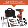 BLACK+DECKER 20V MAX Drill & Home Tool Kit, 68 Piece (LDX120PK), Black/Orange