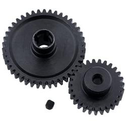 Hobbypark Metal Diff Differential Main Gear 42T & Motor Pinion Gear 27T Set for WLtoys A959-B A969-B A979-B K929-B 1/18 Scale RC Car Upgrade Parts (Black)