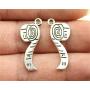 WYSIWYG 40 Pieces Charm Metal Charms for Bracelet Toilet Paper Roll Paper Ribbon 27x11mm Womens Jewelry Earrings Bracelet Female