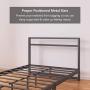 Noillats Metal Platform Bed Frame Twin Size with Headboard Low Profile, Premium Reinforced Steel Slat Support Mattress Foundation 7 Inch, No Box Spring Needed and Easy Assembly, Black