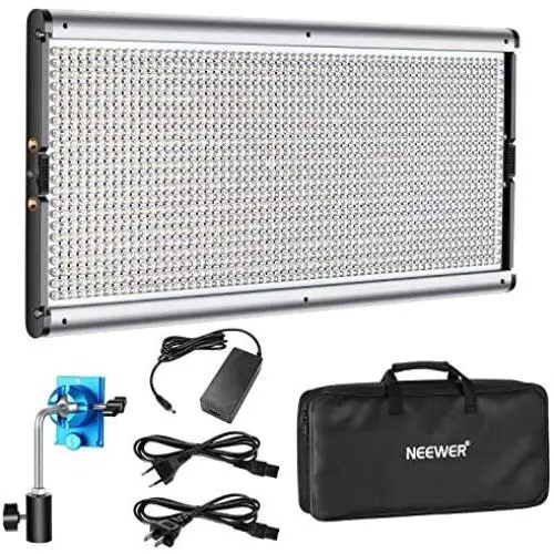 Neewer Dimmable LED Video Light with Metal Frame 1320 LED Beads 3200-5600K CRI 2829Lux/m, CRI 96+ DC Adapter/Battery Power Options for Studio Portrait Product Video Shooting (Battery Not Included) Neewer Dimmable LED Video Light with Metal Frame 1320 LED Beads 3200-5600K CRI 2829Lux/m, CRI 96+ DC Adapter/Battery Power Options for Studio Portrait Product Video Shooting (Battery Not Included)