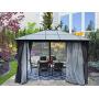 Kozyard 10ftx12ft Polycarbonate Top Aluminum Permanent Gazebo with a Mosquito Net and Privacy Curtain (Edward 10ftx12ft)