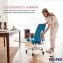 NOUHAUS Palette Ergonomic Office Chair Comfortable Swivel Computer Desk Chair, Lumbar Adjust Rolling Chair. (Blue)