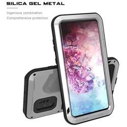 Galaxy Note 10 Plus Case,Bpowe Super Shockproof Silicone Aluminum Metal Armor Tank Heavy Duty Sturdy Protector Cover Hard Case for Samsung Galaxy Note 10 Plus/Galaxy Note 10+ 5G 6.8'' 2019 (Silver)