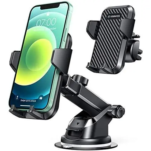 VANMASS Universal Car Phone Mount,【Patent & Safety Certs】Upgraded Handsfree Stand, Dash Windshield Air Vent Phone Holder for Car, Compatible iPhone 11 Pro Xs Max XR X 8 7 6, Galaxy s20 Note 10 9 Plus VANMASS Universal Car Phone Mount,【Patent & Safety Certs】Upgraded Handsfree Stand, Dash Windshield Air Vent Phone Holder for Car, Compatible iPhone 11 Pro Xs Max XR X 8 7 6, Galaxy s20 Note 10 9 Plus