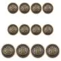 12 Piece Antiqued Bronze Metal Blazer Button Set - Crown Lion- for Blazer, Suits, Sport Coat, Uniform, Jacket 15mm 20mm