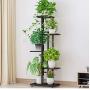 Flower Plant Stand Indoor 5 Tier Metal Plant Stand Flower Pots Stander Display Pots Holder (Black)