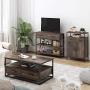 HOMECHO Console Table with Drawers, Tall Entryway Table with Storage, Narrow Sofa Hallway Table for Bedroom Living Room, Metal Frame, Dark Brown