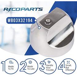 5 Pcs STAINLESS STEEL Finish WB03T10329 WB03X32194 METAL RING Burner Control Dial Knob by RICO Parts - Compatible with GE Cooktop Range Stove - Replaces AP6837585, WB03T10320, WB03X25889