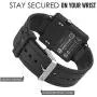 MoKo Watch Band Compatible with Garmin Vivoactive, Soft Silicone Replacement Fitness Bands Wristbands with Metal Clasps for Garmin Vivoactive/Vivoactive Acetate Sports GPS Smart Watch - Black