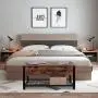 Industrial Storage Bench, Entryway Lift Top Shoe Storage Bench in Dining Room, Hallway, Living Room Metal Frame Industrial Storage Bench, Entryway Lift Top Shoe Storage Bench in Dining Room, Hallway, Living Room Metal Frame