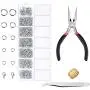 Paxcoo 1500Pcs Silver Jump Rings with Lobster Clasps and Jewelry Pliers for Jewelry Making Supplies Findings and Necklace Repair Paxcoo 1500Pcs Silver Jump Rings with Lobster Clasps and Jewelry Pliers for Jewelry Making Supplies Findings and Necklace Repair