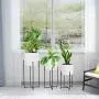Mid Century White Planter with Black Plant Stand, 3 pcs Modern Planters for Indoor Plants, Metal Floor Planter Set with Foldable Stand Indoor Outdoor (Pack of 3) Mid Century White Planter with Black Plant Stand, 3 pcs Modern Planters for Indoor Plants, Metal Floor Planter Set with Foldable Stand Indoor Outdoor (Pack of 3)