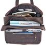 Texbo Mens Solid Full Grain Cowhide Leather Large 17 Inch Laptop Briefcase Messenger Bag Tote with YKK Metal Zippers