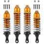 Hosim Shock Absorber Front & Rear, Aluminum Alloy Assembled Springs Damper for 1/10 Traxxas Slash 4x4 4WD RC Cars Upgrades Option Parts - 4PCS (Gold)