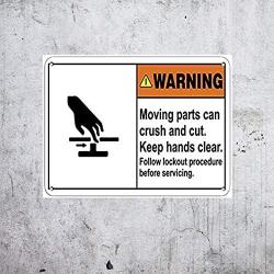 Uptell 12x16 Warning Safety Metal Tin Sign Warning Moving Parts Can Crush and Cut Danger Notice Wall Art Decor Outdoor & Indoor