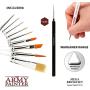 The Army Painter Wargames Mega Brush Set - 10 Miniature Paint Brushes Including Free Masterclass Kolinsky Sable Hair Brush and Detail Paint Brush with Fine Tip - Miniature Painting Kit for Wargamers
