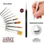 The Army Painter Wargames Mega Brush Set - 10 Miniature Paint Brushes Including Free Masterclass Kolinsky Sable Hair Brush and Detail Paint Brush with Fine Tip - Miniature Painting Kit for Wargamers
