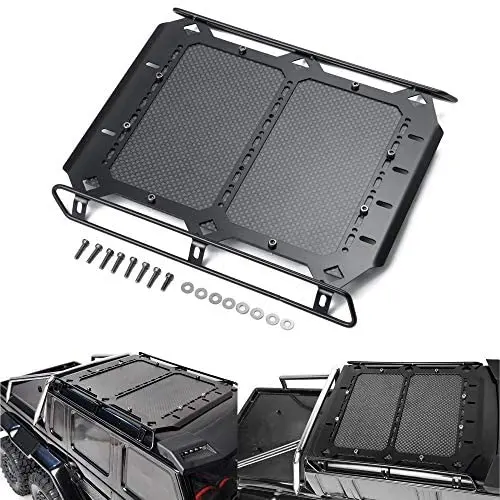RCLions Metal Roof Rack with Carbon Fiber Panel Upgrades Parts for TRX6 G63 TRX4 G500 1/10 RC Crawler Car Body Accessories RCLions Metal Roof Rack with Carbon Fiber Panel Upgrades Parts for TRX6 G63 TRX4 G500 1/10 RC Crawler Car Body Accessories