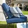 Patio Festival 4 Pices Patio Furniture Conversation Set,Metal Outdoor Furniture Set w/All Weather Cushioned Loveseat,Poolside Lawn Chairs,Coffee Table
