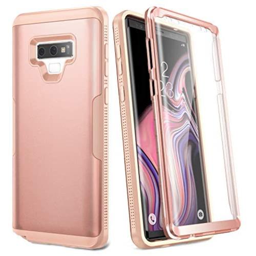 YOUMAKER Case for Galaxy Note 9, Full Body Heavy Duty Protection with Built-in Screen Protector Shockproof Rugged Cover for Samsung Galaxy Note 9 (2018) 6.4 Inch - Rose Gold/Pink
