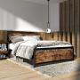 LIKIMIO Industrial Full Bed Frame with Headboard and Footboard, Strong 4 U-Shaped Support Frames & 2 Independent Support Rods & 9 Support Legs, Noise-Free, No Box Spring Needed