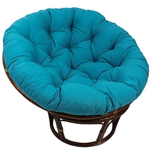 Blazing Needles Papasan Cushion, 44'' x 6'' x 44'', Aqua Blue