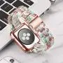 YGTIECS Resin Apple Watch Band Compatible with Apple Watch 42mm/44mm, top Resin Combine with Stainless Steel Connector for iwatch Band Series 6 5 4 3 2 1 for Women and Men-Emerald Red