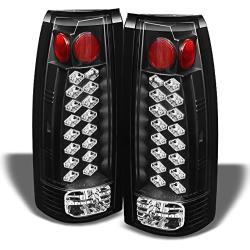 For Chevy C/K C10 Tahoe GMC Jimmy Sierra Suburban Yukon Pickup Truck Black LED Tail Lights Brake Lamps