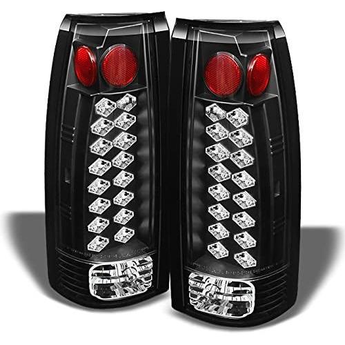 For Chevy C/K C10 Tahoe GMC Jimmy Sierra Suburban Yukon Pickup Truck Black LED Tail Lights Brake Lamps