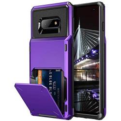 Vofolen Case for Galaxy S10e Case Wallet [4 Card Pocket] Card Holder Slot Scratch Resistant Dual Layer Protective Bumper Tough Rubber Armor Hard Shell Cover Case for Samsung Galaxy S10 E (Purple)