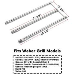 Uniflasy 7508 Grill Burner Tube for Weber Genesis Silver B/C Gold B/C Spirit 700 Spirit E-310, E-320 Side Control Weber 900 Grill Parts Stainless Steel Gas Grill Burner Tube Kit