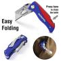 WORKPRO Folding Utility Knife Quick-change Box Cutter, Blade Storage in Handle with 5 Extra Blade Included