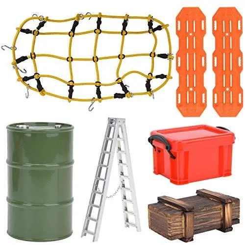 RC Car Accessory Set, 1/10 Elastic Luggage Net Storage Box Ladder RC Car Decorative Tools RC Car Update Parts RC Car Accessory Set, 1/10 Elastic Luggage Net Storage Box Ladder RC Car Decorative Tools RC Car Update Parts