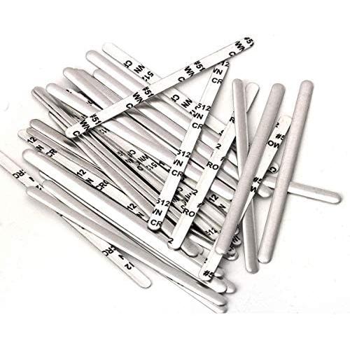 200PCS Aluminum & Adhesive Nose Strips for Face Mask, Mr Rex 90MM Metal Flat Nose Bridge Wire, Bendable Nose Pieces for Mask Sewing, Handmade DIY, Crafting (200)