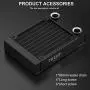 DIYhz Water Cooling Computer Radiator, 8 Pipe Aluminum Heat Exchanger Liquid Cooling Radiator G1/4 Thread Heat Row Sink 80mm for CPU PC Laser Water Cool System DC12V Black