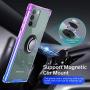 ANSIWEE Galaxy Note 20 6.7 Inch Case, Metal Ring Kickstand Work with Magnetic Car Mount Cover Reinforced Drop Protector Bumper Clear Hard Back Cases Designed for Samsung Galaxy Note 20 (Purple Blue)