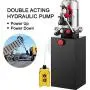 Mophorn Hydraulic Power Unit 8 Quart Hydraulic Pump Double Acting Hydraulic Power 12V DC with Metal Oil Reservoir Hydraulic Pump Power Unit for Dump Trailer Car Lifting