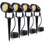 SUNVIE 12W LED Landscape Lighting Low Voltage (AC/DC 12V) Waterproof Garden Pathway Lights Super Warm White (900LM) Walls Trees Flags Outdoor Spotlights with Spike Stand (4 Pack) SUNVIE 12W LED Landscape Lighting Low Voltage (AC/DC 12V) Waterproof Garden Pathway Lights Super Warm White (900LM) Walls Trees Flags Outdoor Spotlights with Spike Stand (4 Pack)