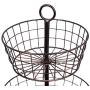 BirdRock Home 2 Tier Wire Fruit Basket - Round Metal Standing Baskets - Fruit Vegetable Garlic Caddy - Freestanding Rustic Decorative Basket