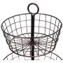 BirdRock Home 2 Tier Wire Fruit Basket - Round Metal Standing Baskets - Fruit Vegetable Garlic Caddy - Freestanding Rustic Decorative Basket